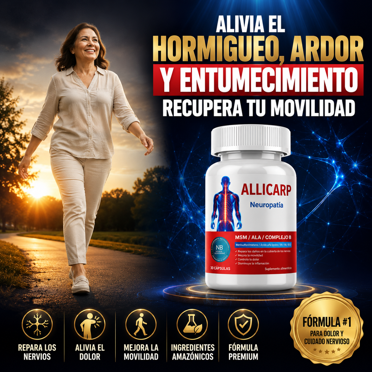ALLICARP - Fórmula para nervios dañados, inflamados o mal nutridos