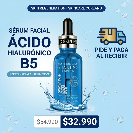 HydraSkin™ — Sérum Facial Coreano · Ácido Hialurónico B5 Premium